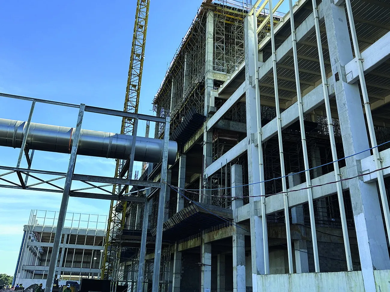 Estrutura de fachada em steel frame na planta da Nestlé Purina
