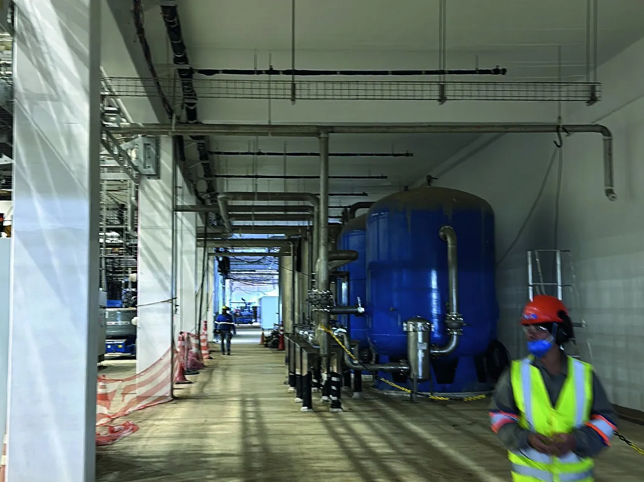 Área técnica interna da obra da Nestlé Purina